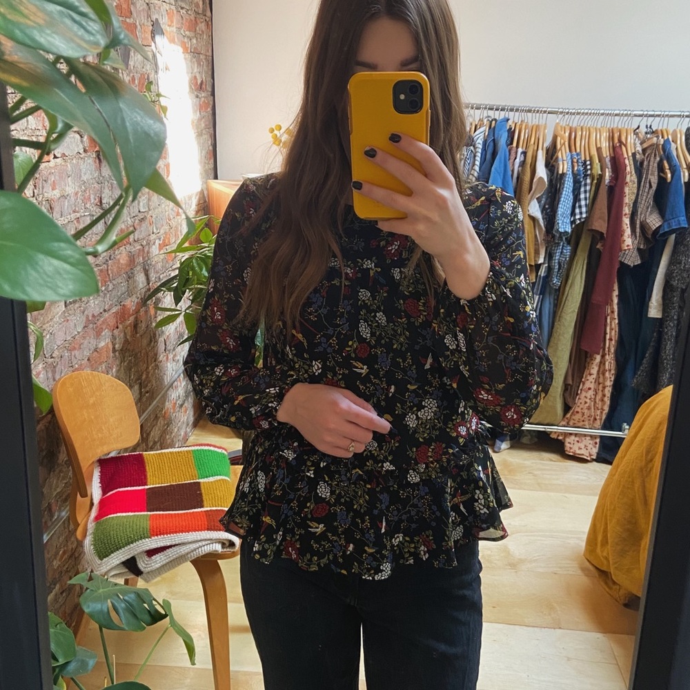 Madewell Floral Blouse XXS - Picture 2 of 6